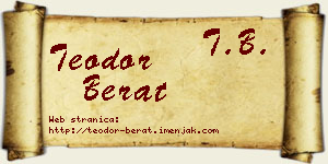 Teodor Berat vizit kartica